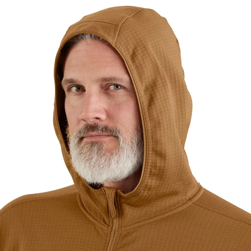 Heren Force fleece-gevoerde, vochtafvoerende hoodie met ritssluiting