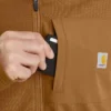 Heren Force fleece-gevoerde, vochtafvoerende hoodie met ritssluiting