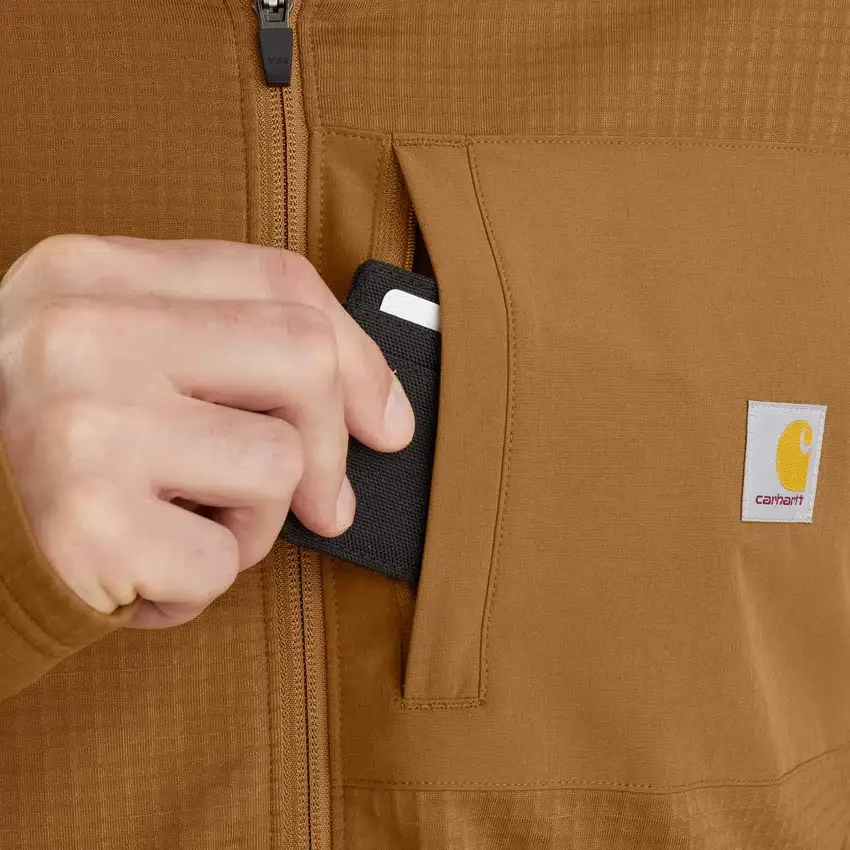 Heren Force fleece-gevoerde, vochtafvoerende hoodie met ritssluiting