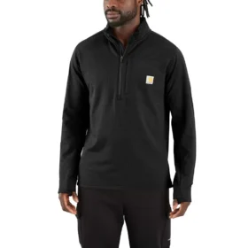 Heren Force fleecegevoerde, vochtafvoerende pullover met halve rits