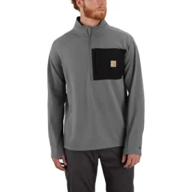 Heren Force fleecegevoerde, vochtafvoerende pullover met halve rits