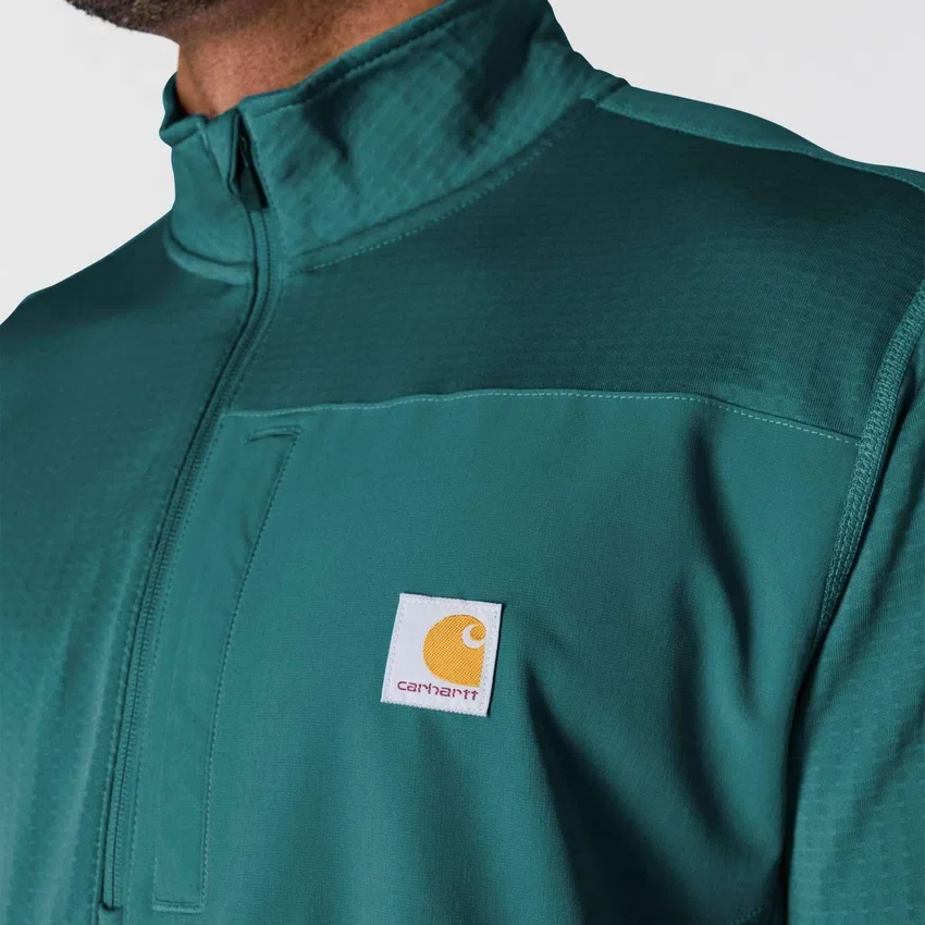 Heren Force fleecegevoerde, vochtafvoerende pullover met halve rits