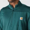 Heren Force fleecegevoerde, vochtafvoerende pullover met halve rits