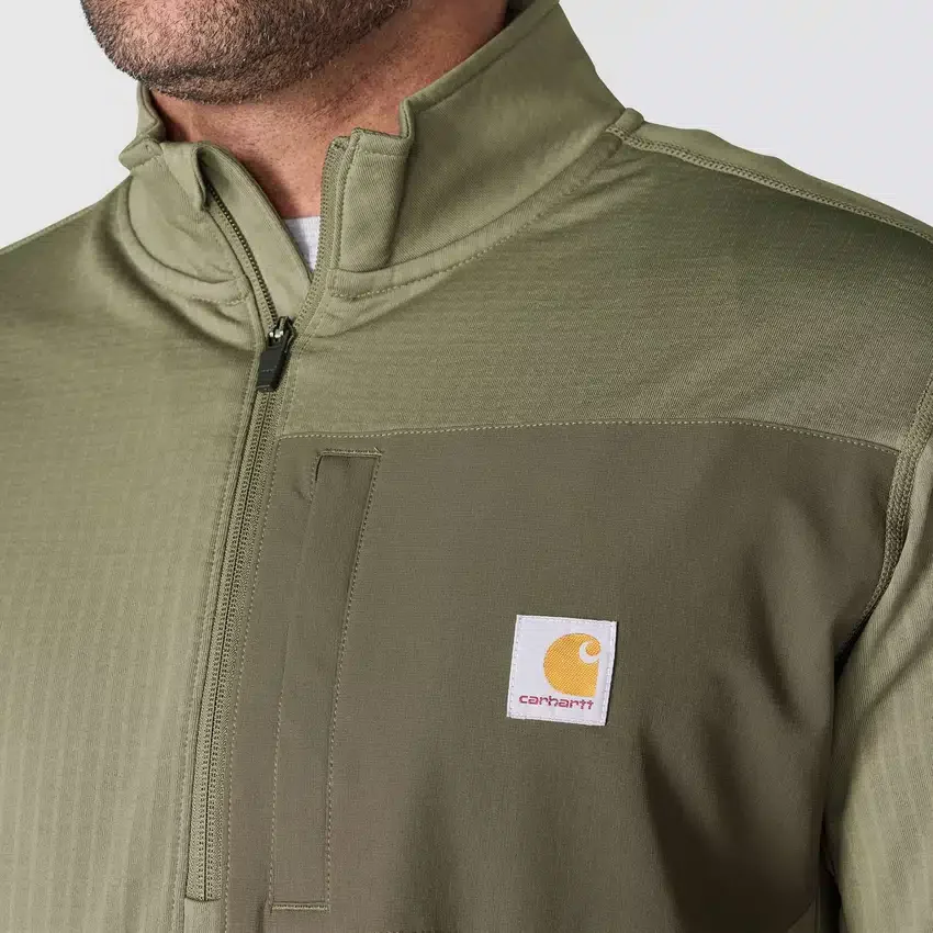 Heren Force fleecegevoerde, vochtafvoerende pullover met halve rits