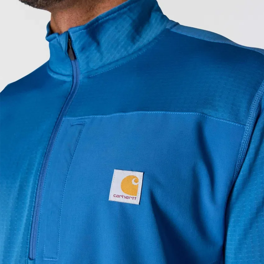 Heren Force fleecegevoerde, vochtafvoerende pullover met halve rits
