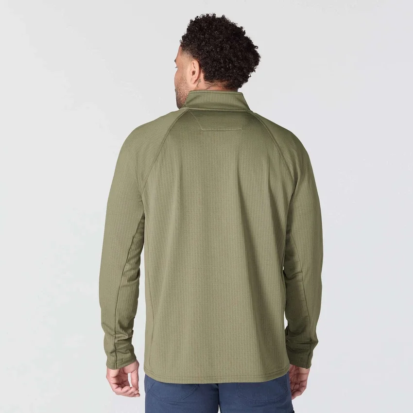 Heren Force fleecegevoerde, vochtafvoerende pullover met halve rits