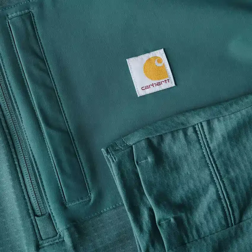 Heren Force fleecegevoerde, vochtafvoerende pullover met halve rits