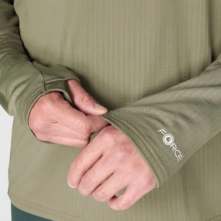 Heren Force fleecegevoerde, vochtafvoerende pullover met halve rits