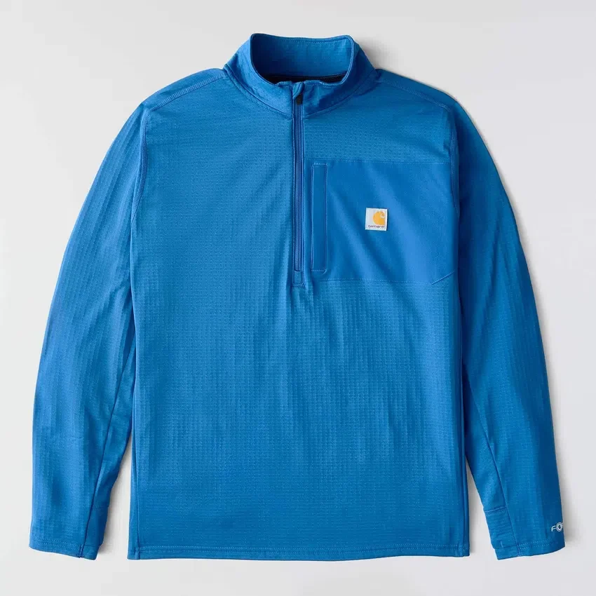 Heren Force fleecegevoerde, vochtafvoerende pullover met halve rits