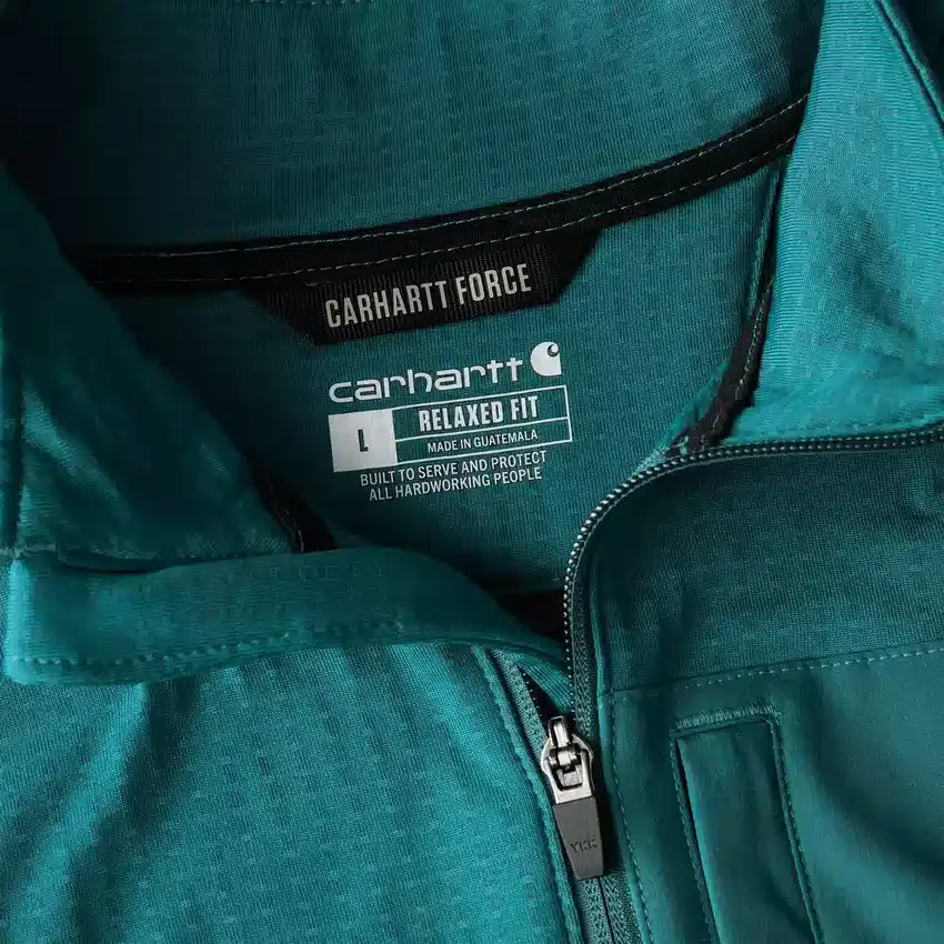 Heren Force fleecegevoerde, vochtafvoerende pullover met halve rits