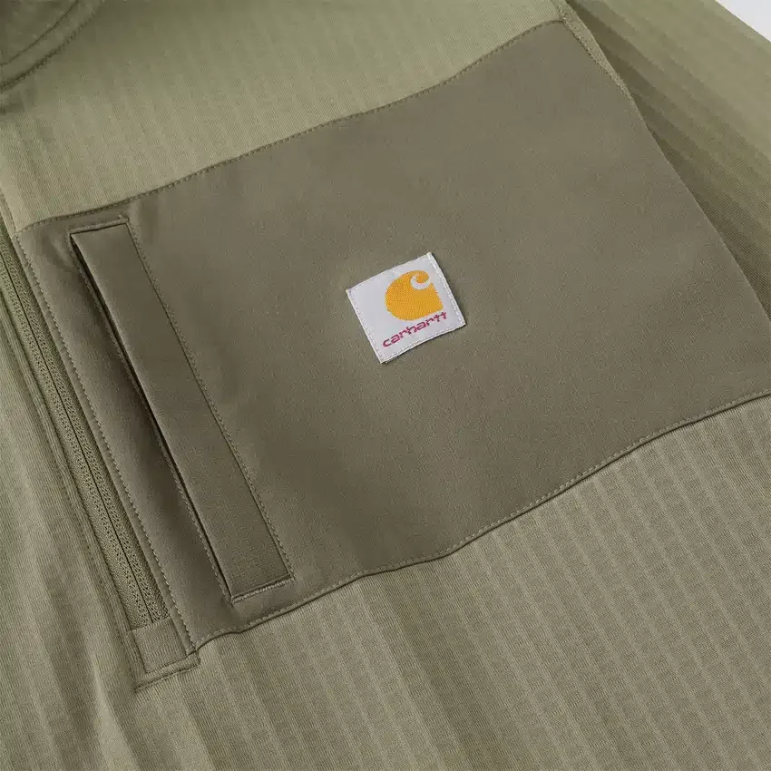 Heren Force fleecegevoerde, vochtafvoerende pullover met halve rits