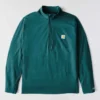 Heren Force fleecegevoerde, vochtafvoerende pullover met halve rits