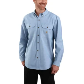 Heren Fort Loose Fit chambray-overhemd met lange armstukken - Overhemden voor heren