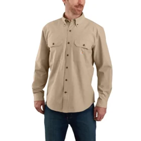 Heren Fort Loose Fit chambray-overhemd met lange armstukken - Overhemden voor heren