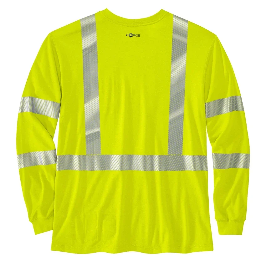 Heren FR High Visibility Force Overhemd met losse pasvorm, armstukken van lange lengte, klasse 3
