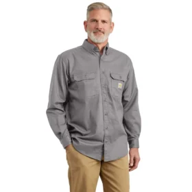 Heren Fr Loose Fit twill overhemd met lange armstukken