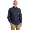 Heren Fr Loose Fit twill overhemd met lange armstukken