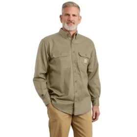 Heren Fr Loose Fit twill overhemd met lange armstukken
