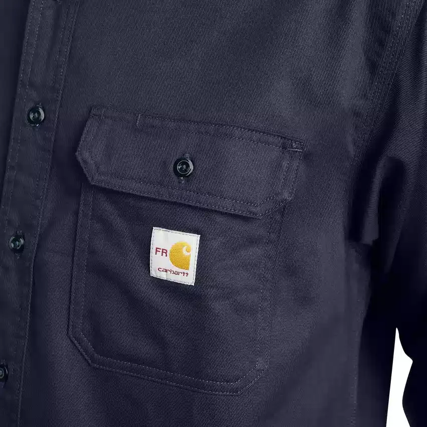 Heren Fr Loose Fit twill overhemd met lange armstukken