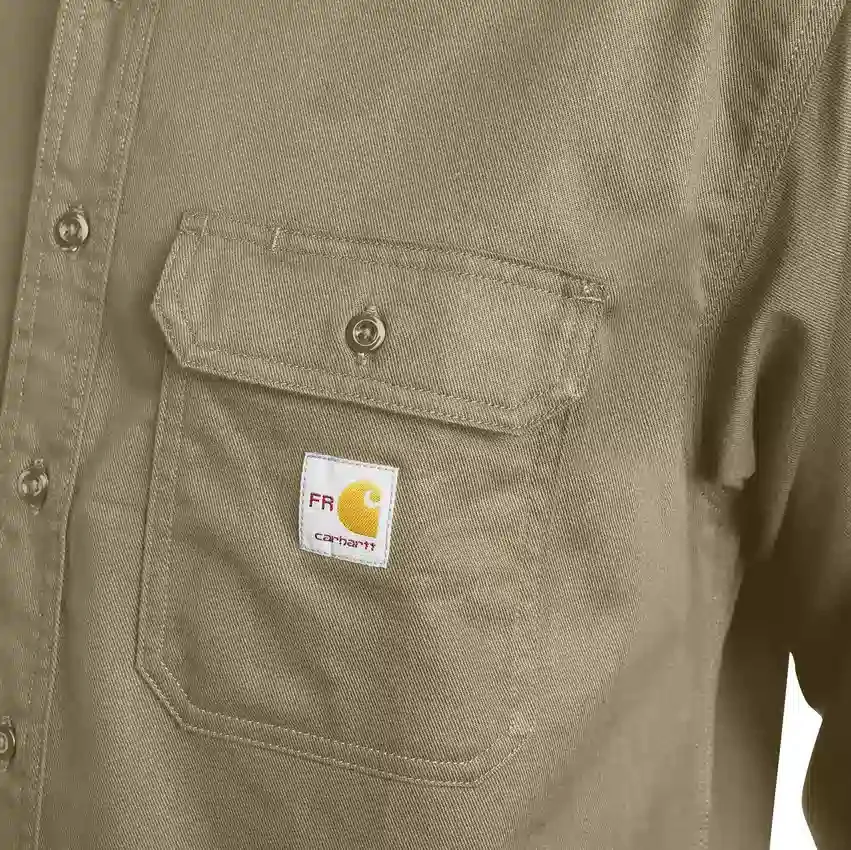 Heren Fr Loose Fit twill overhemd met lange armstukken