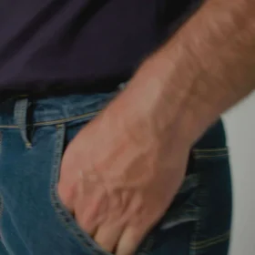Heren Fr loszittende werkjeans met rechte pijpen, brandwerend