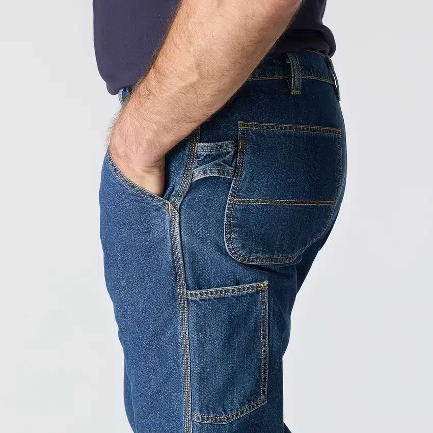 Heren Fr loszittende werkjeans met rechte pijpen, brandwerend