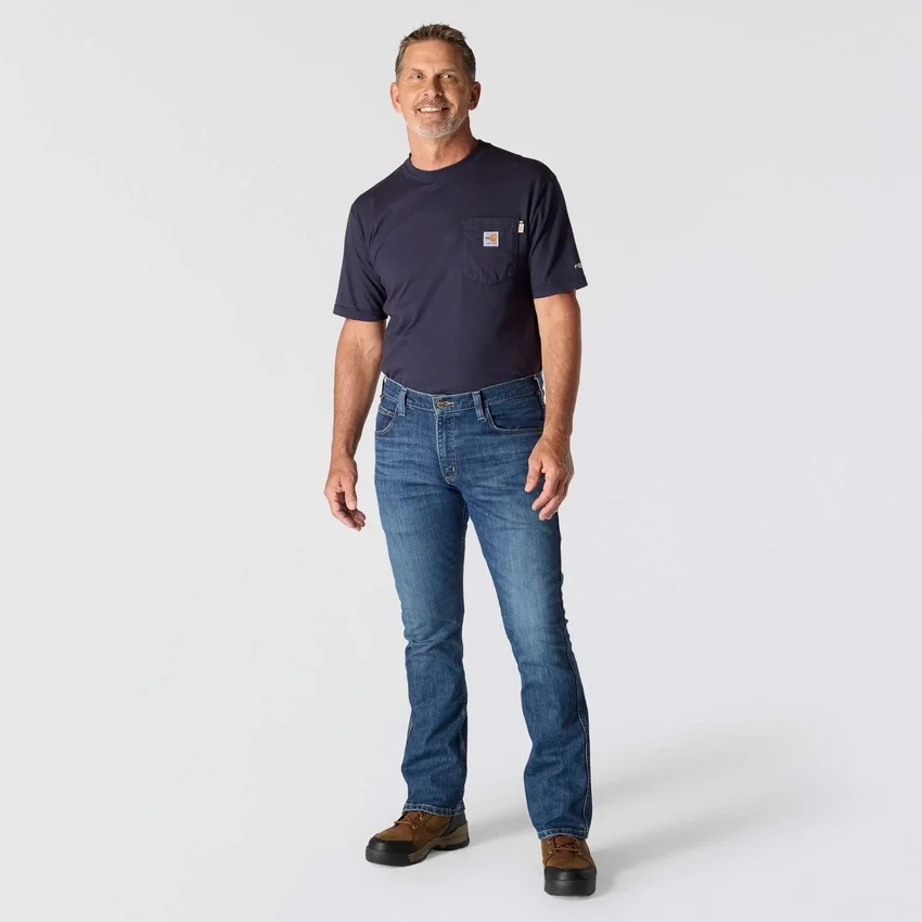 Heren FR Relaxed Fit Bootcut Rugged Flex brandwerende werkjeans