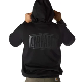 Heren hoodie met losse pasvorm, middelzwaar, logo en print - Rain Defender-Hoodies