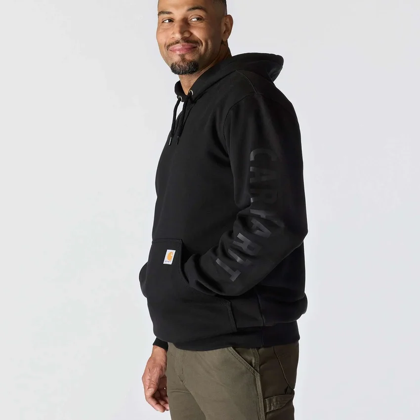 Heren hoodie met losse pasvorm, middelzwaar, logo en print - Rain Defender-Hoodies