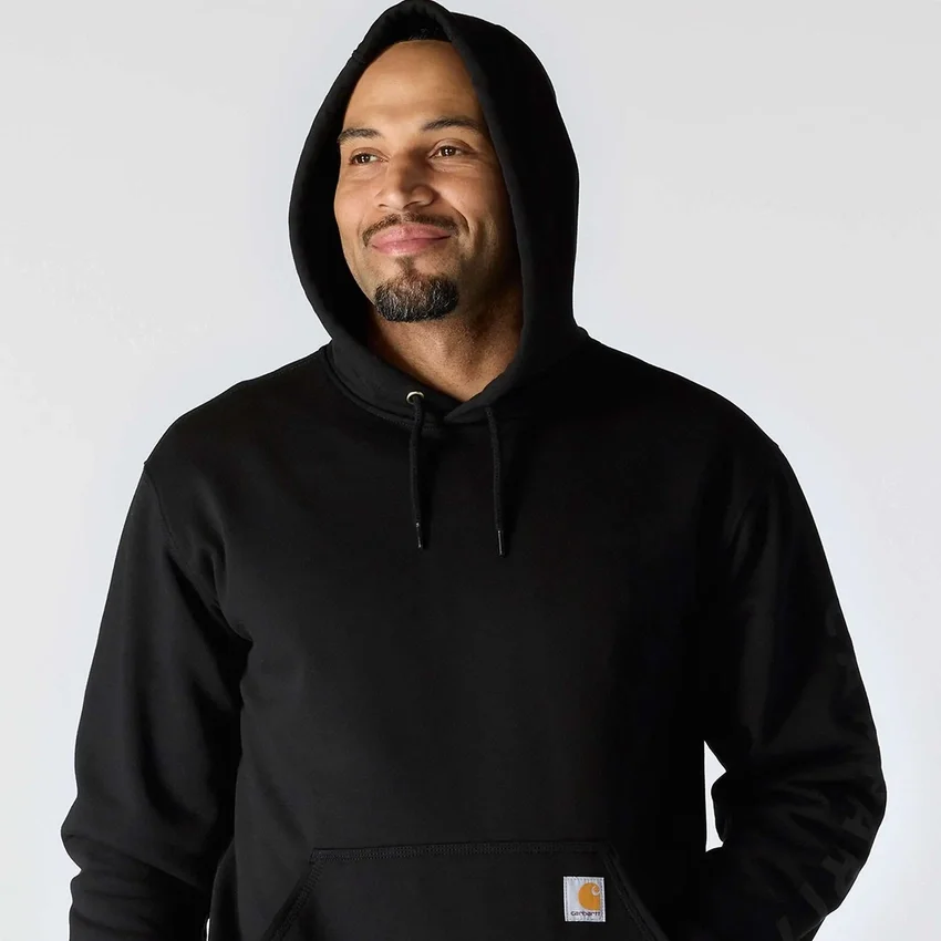 Heren hoodie met losse pasvorm, middelzwaar, logo en print - Rain Defender-Hoodies