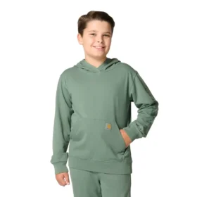Heren-sweatshirt met lange armstukken, vernieuwd en in de massa geverfd (kinderen/jeugd)