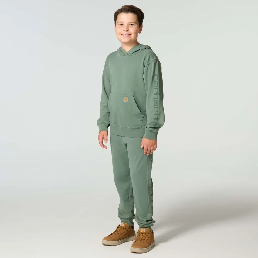Heren-sweatshirt met lange armstukken, vernieuwd en in de massa geverfd (kinderen/jeugd)