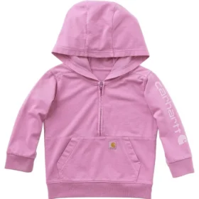 Heren-sweatshirt met lange armstukken, vernieuwd ontwerp, geverfd in de massa, met halve rits (baby/peuter)