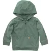 Heren-sweatshirt met lange armstukken, vernieuwd ontwerp, geverfd in de massa, met halve rits (baby/peuter)