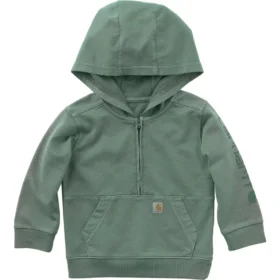 Heren-sweatshirt met lange armstukken, vernieuwd ontwerp, geverfd in de massa, met halve rits (baby/peuter)
