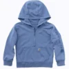 Heren-sweatshirt met lange armstukken, vernieuwd ontwerp, geverfd in de massa, met halve rits (baby/peuter)