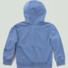 Heren-sweatshirt met lange armstukken, vernieuwd ontwerp, geverfd in de massa, met halve rits (baby/peuter)