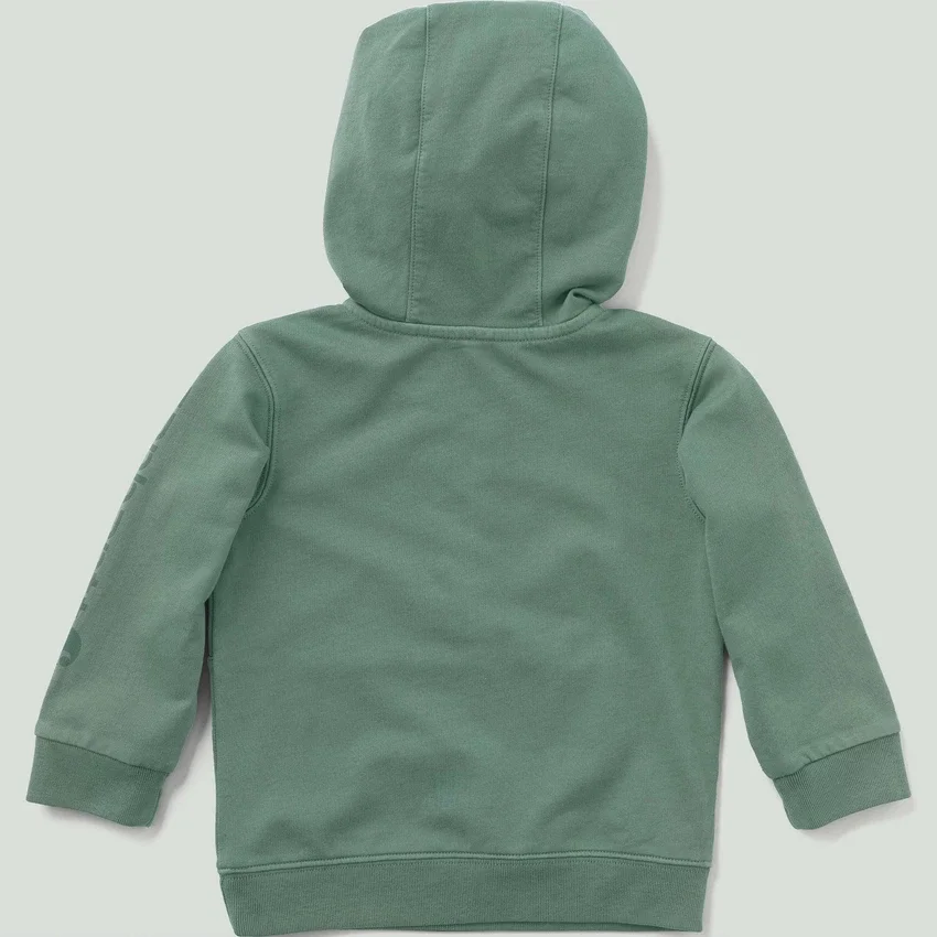Heren-sweatshirt met lange armstukken, vernieuwd ontwerp, geverfd in de massa, met halve rits (baby/peuter)