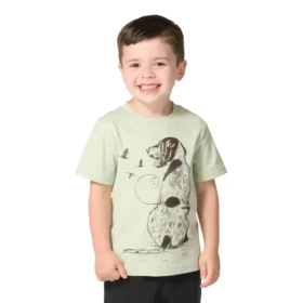 Heren-T-shirt met korte armstukken en hondenprint (kind/peuter)