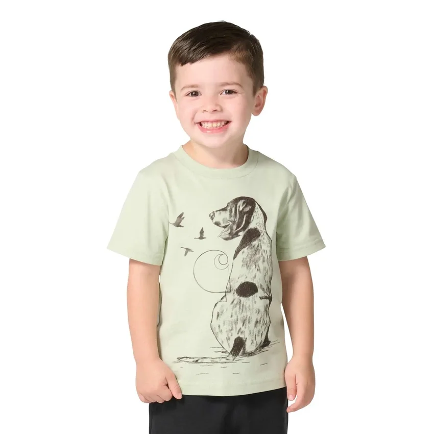 Heren-T-shirt met korte armstukken en hondenprint (kind/peuter)