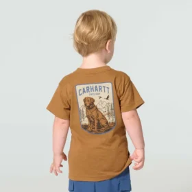 Heren-T-shirt met korte armstukken en hondenprint (kind/peuter/jeugd)
