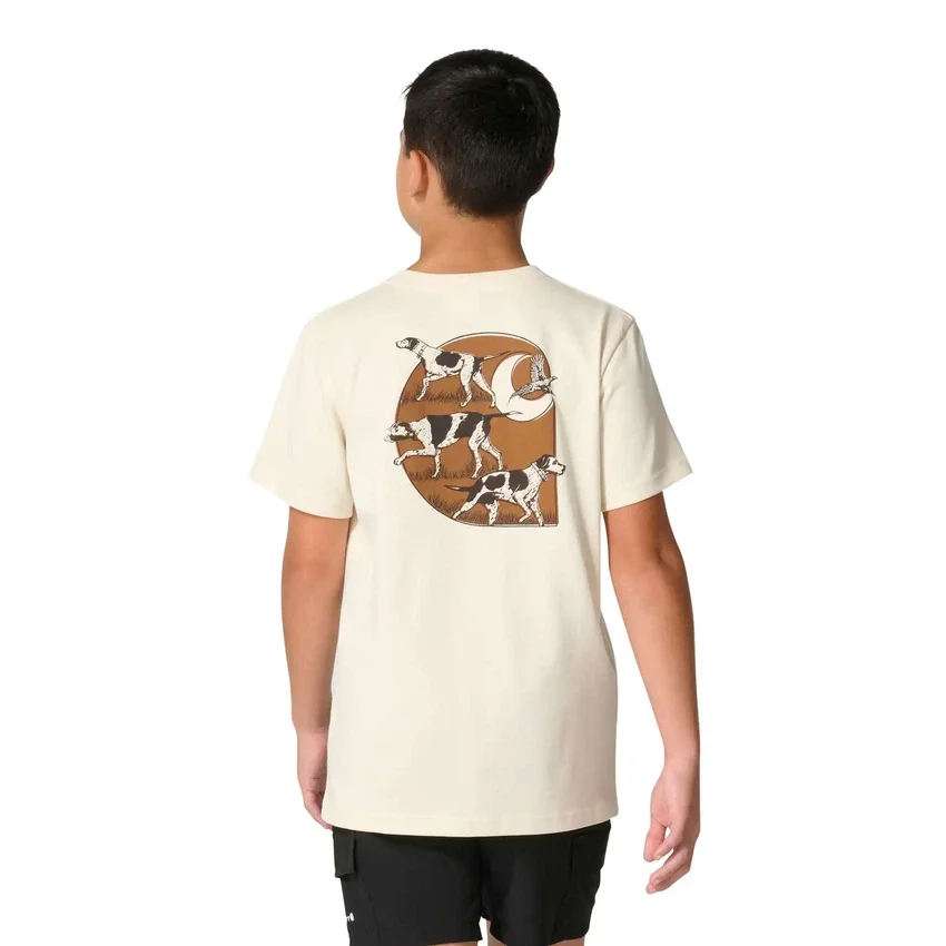 Heren-T-shirt met korte armstukken en hondenprint (kinderen/jeugd)