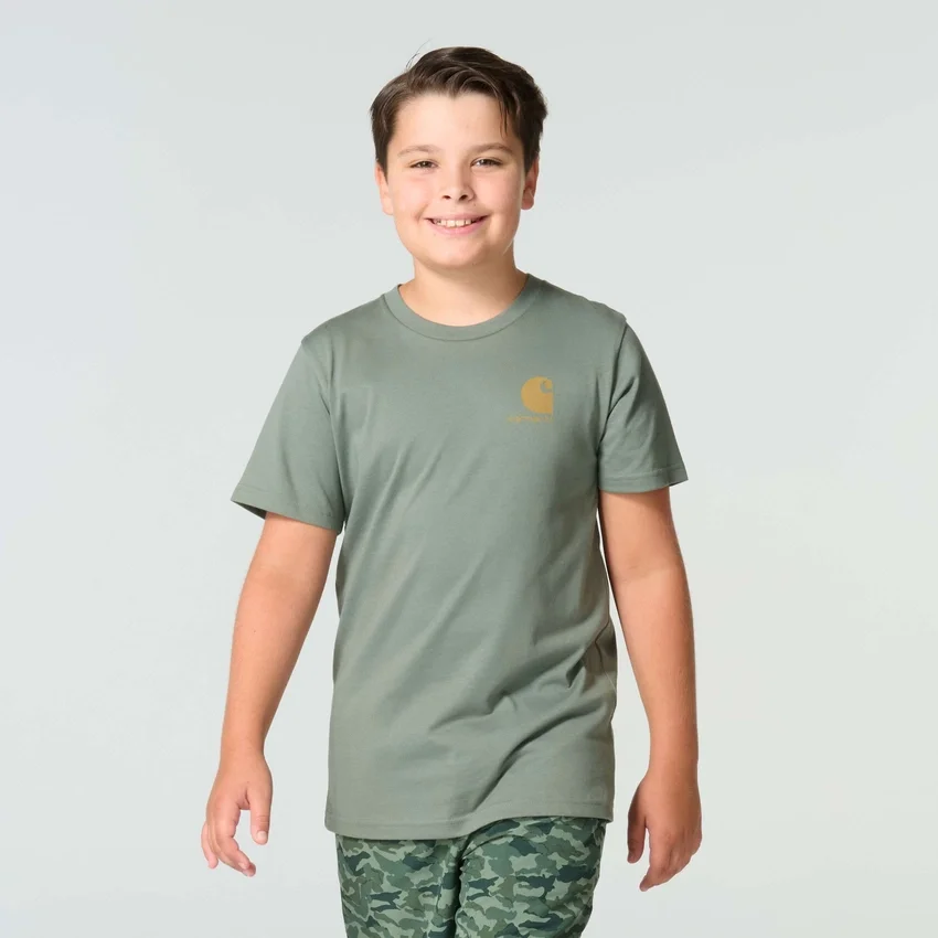 Heren-T-shirt met korte armstukken en hondenprint (kinderen/jeugd)