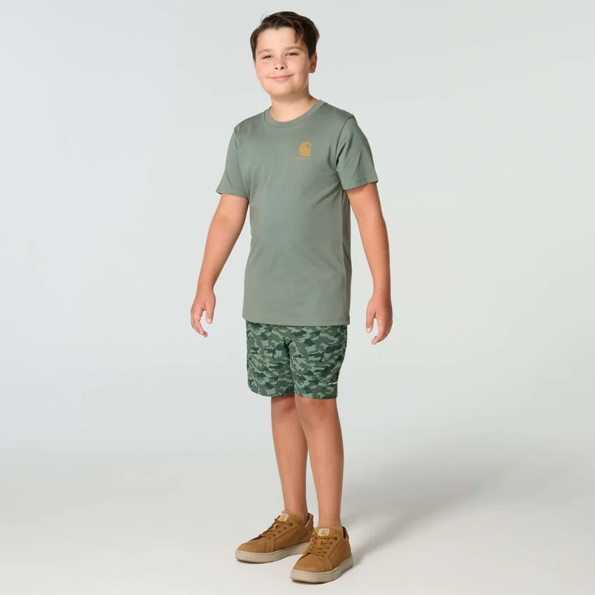 Heren-T-shirt met korte armstukken en hondenprint (kinderen/jeugd)