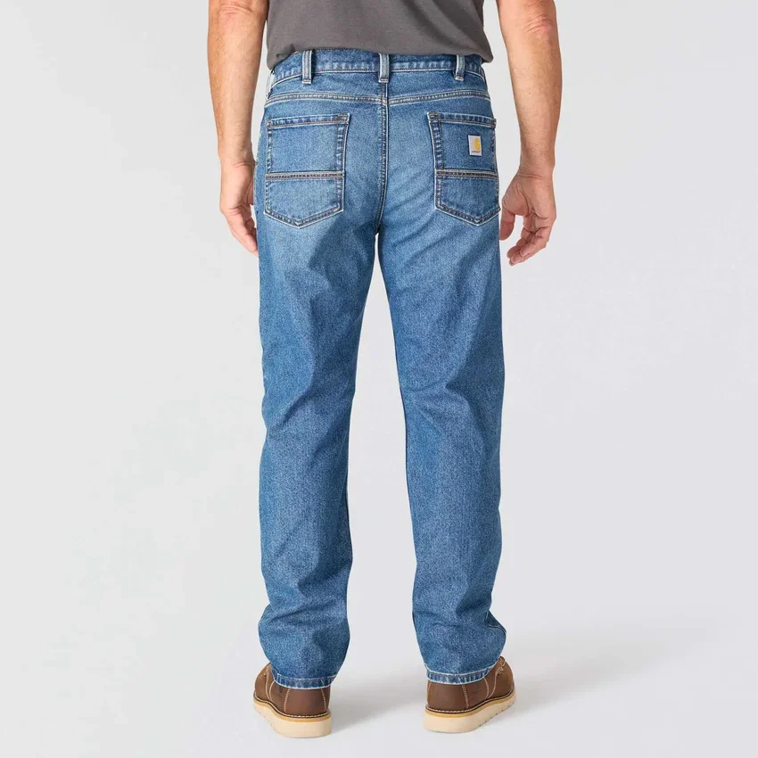 Heren werkjeans met losse pasvorm, rechte pijpen en Rugged Flex