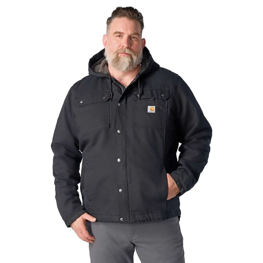 Herenjas van gewassen duck met sherpa-voering