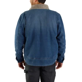Herenjeansjas met relaxte pasvorm en sherpa-voering