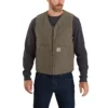Herenvest van gewassen canvas met stevige sherpa-voering