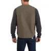 Herenvest van gewassen canvas met stevige sherpa-voering