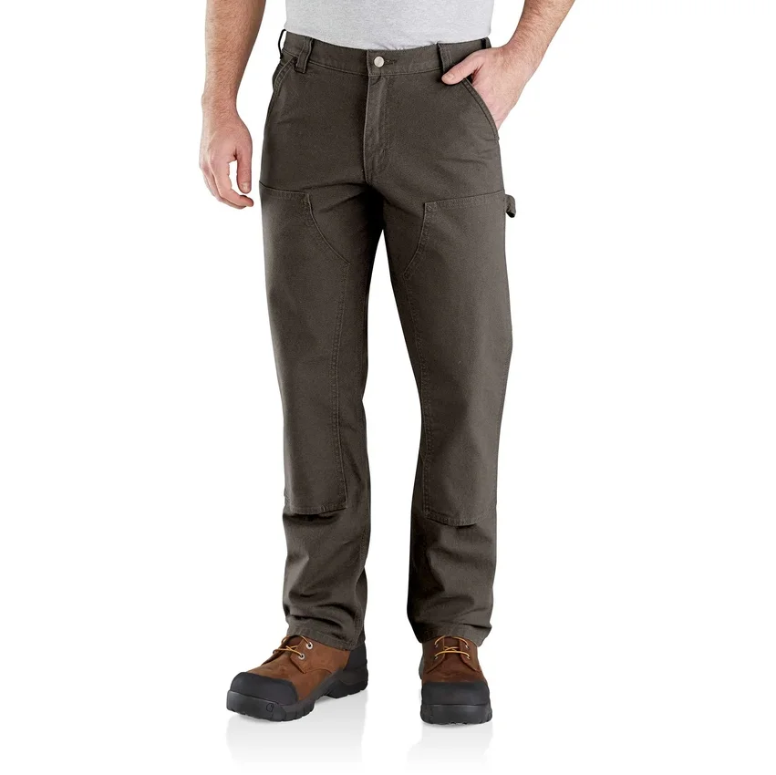 Herenwerkbroek met relaxte, rechte pasvorm, Rugged Flex Duck en dubbele knieversterking